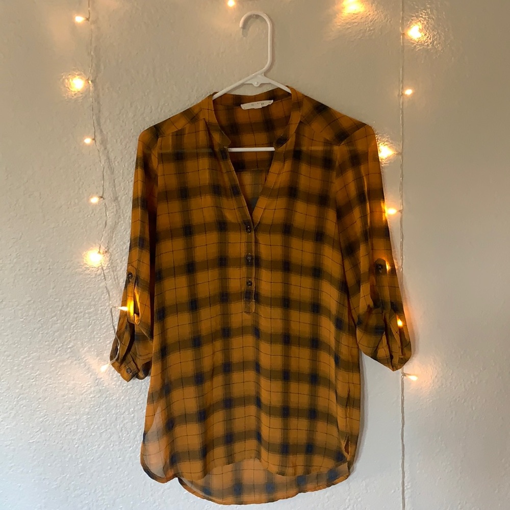 Orange and Blue thin flow shirt